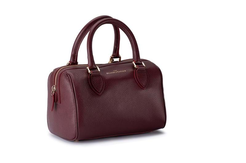 Italian leather burgundy handbag