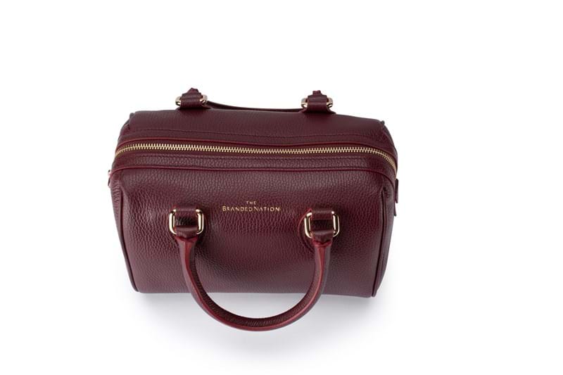 Italian leather burgundy handbag